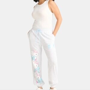 Hello Kitty Light Gray Joggers with Pink and Blue Details